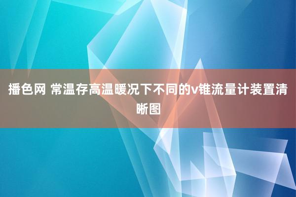 播色网 常温存高温暖况下不同的v锥流量计装置清晰图