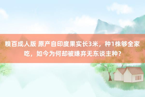 糗百成人版 原产自印度果实长3米，种1株够全家吃，如今为何却被嫌弃无东谈主种？